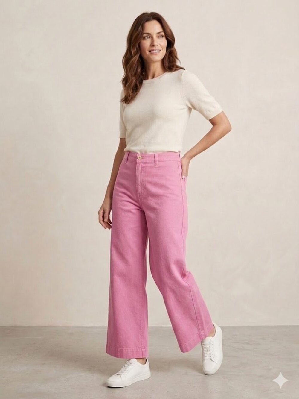 Naf Naf Paris Pink Wide Leg Jeans 8